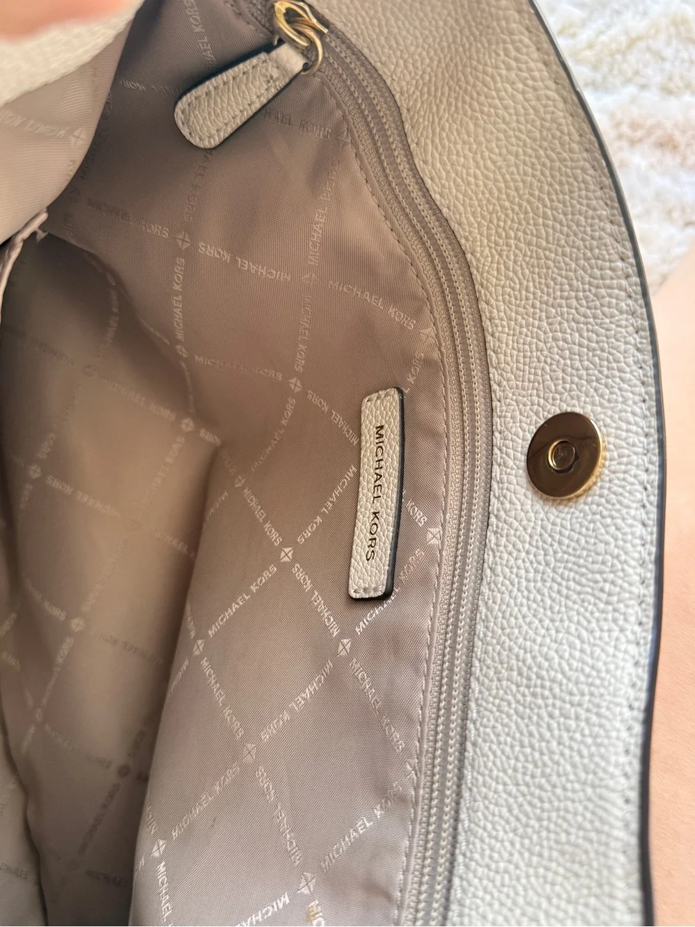 Michael Kors Cream Shoulder Hobo with Gold Hardware